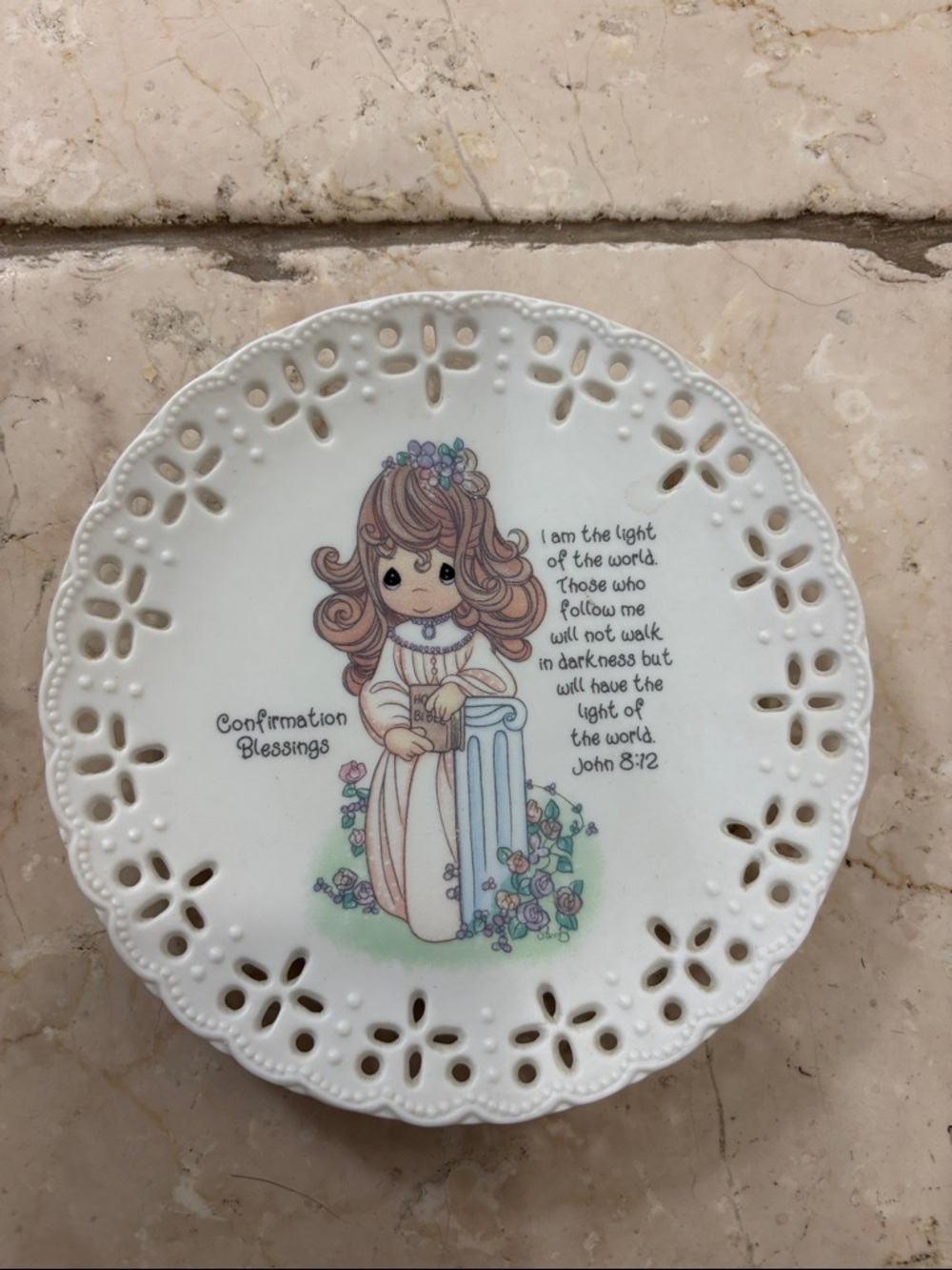Precious Moments Confirmation Blessings Porcelain Plate - Pastel Floral